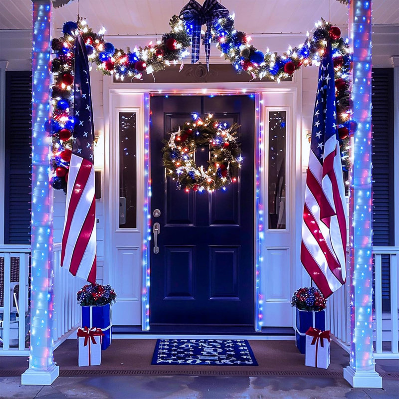 Red white and blue lights outdoor sale